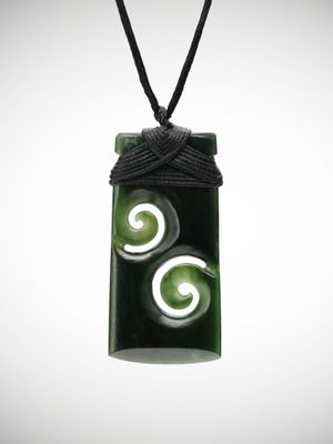 Moko Pounamu Toki Koru Genuine NZ Kawakawa Greenstone - Aratoro