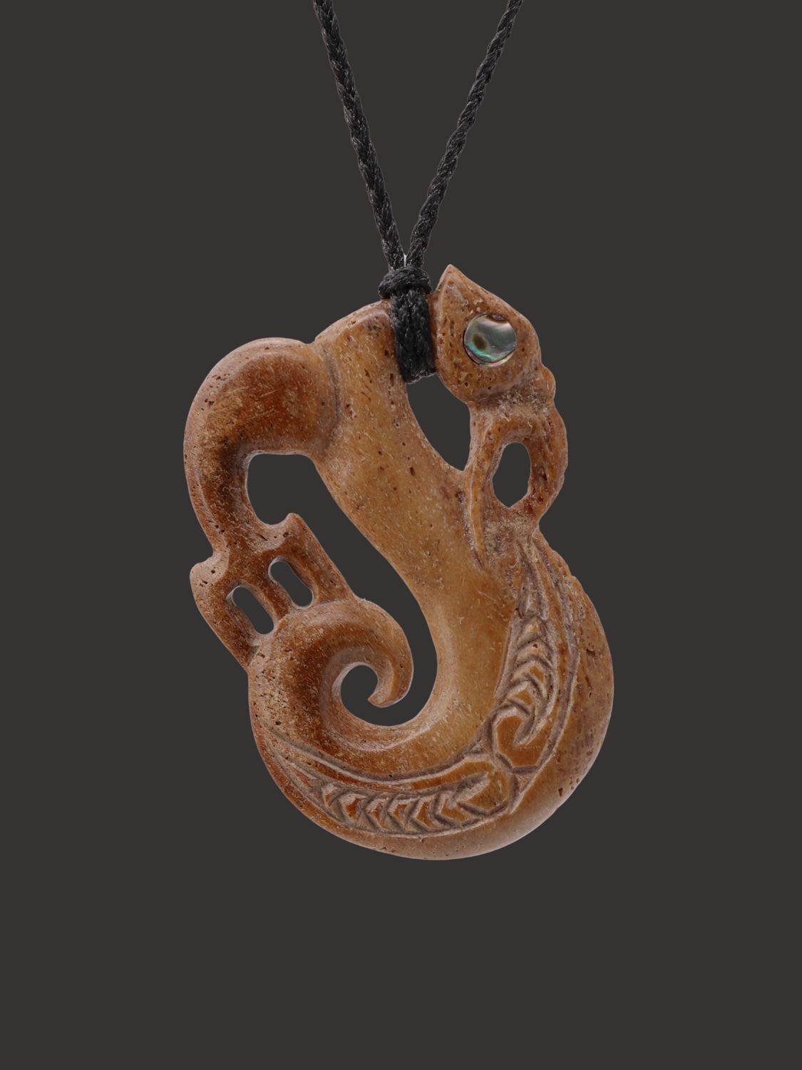 Moko Pounamu Manaia Genuine Whale Bone Carving - Ararua