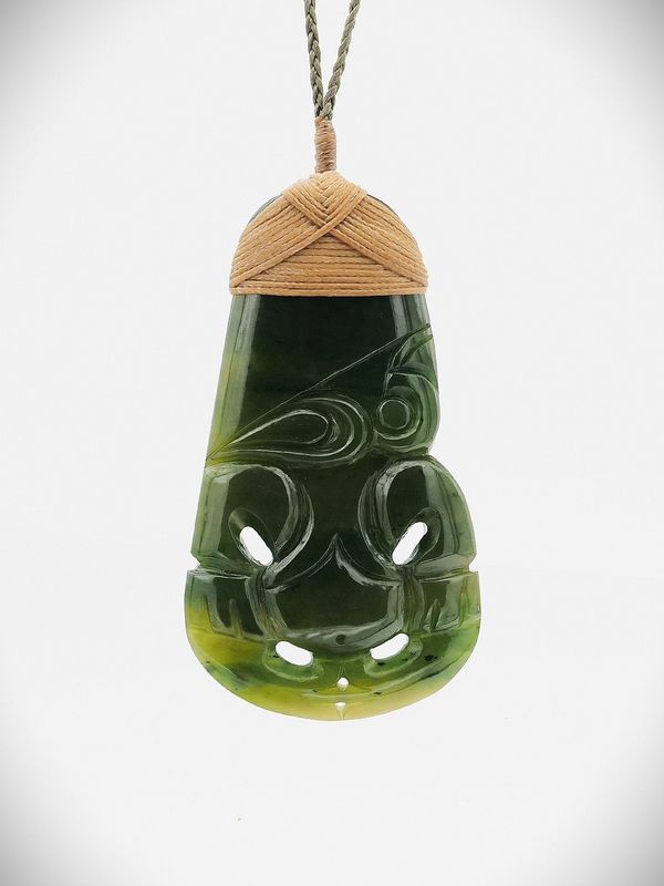 Moko Pounamu Hei Tiki Manaia NZ Genuine Kawakawa - Anaura