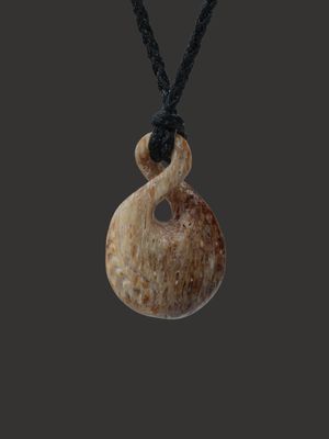 Moko Pounamu Pikorua (Twist) Genuine Whale Bone Carving - Ararimu