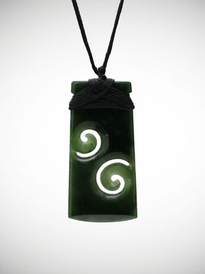 Moko Pounamu Toki Koru Genuine NZ Kawakawa Greenstone - Auripo