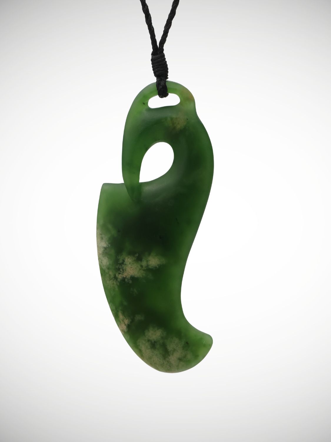 Moko Pounamu Manaia Genuine NZ Kahurangi Flower Greenstone - Arapae