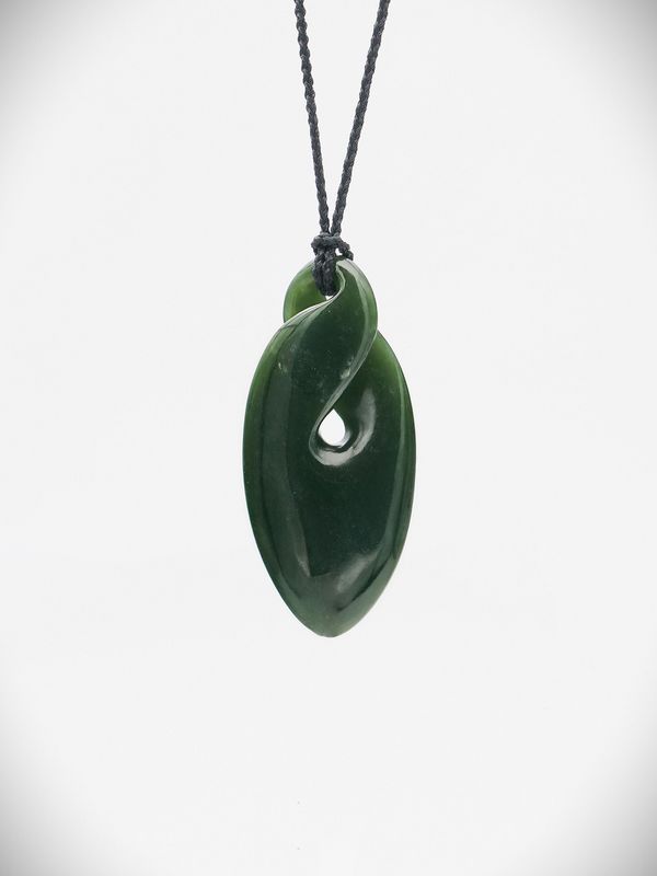 Moko Pounamu Pikorua (Twist) NZ Genuine Kawakawa Greenstone - Makauri