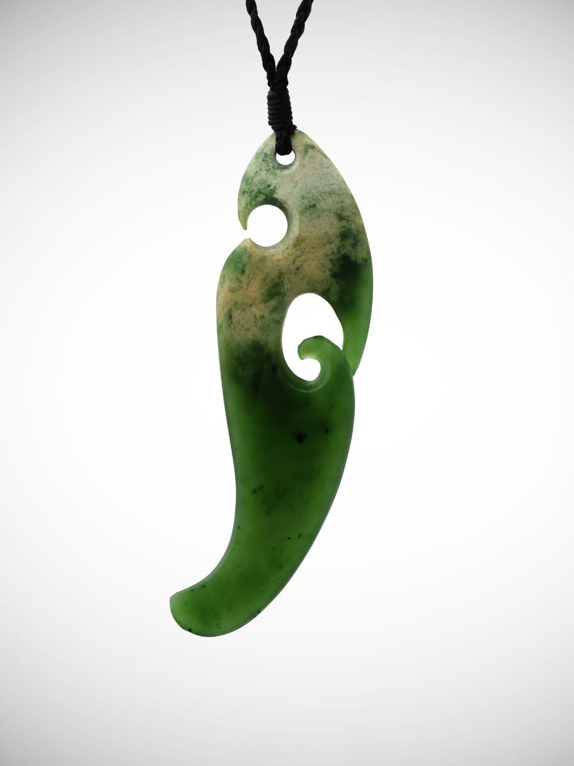 Moko Pounamu Manaia Genuine NZ Kahurangi Flower Greenstone - Auroa