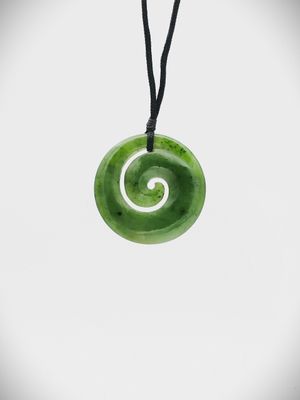 Moko Pounamu Koru NZ Genuine Kahurangi Greenstone - Waihirere