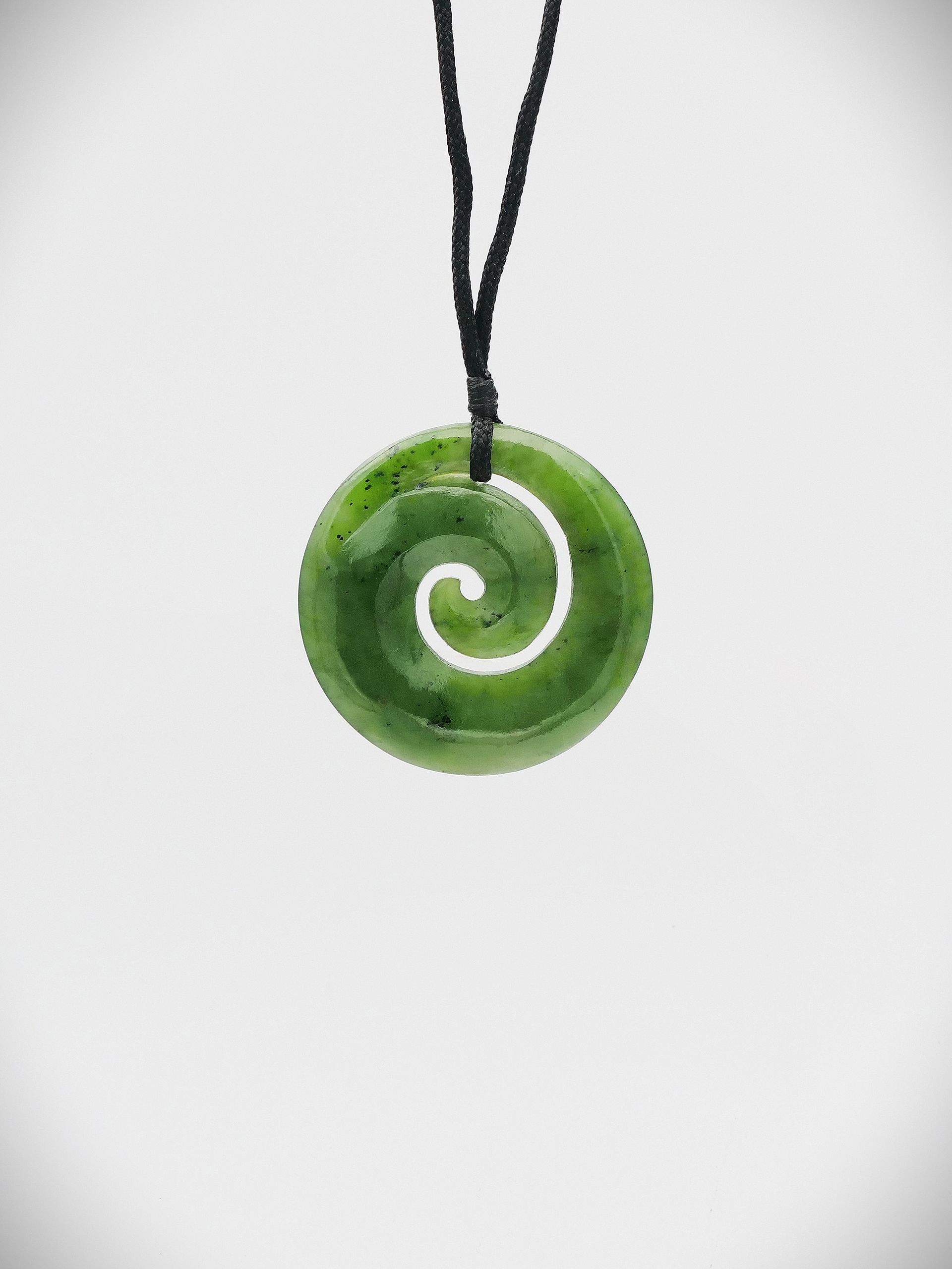 Moko Pounamu Koru NZ Genuine Kahurangi Greenstone - Waihirere
