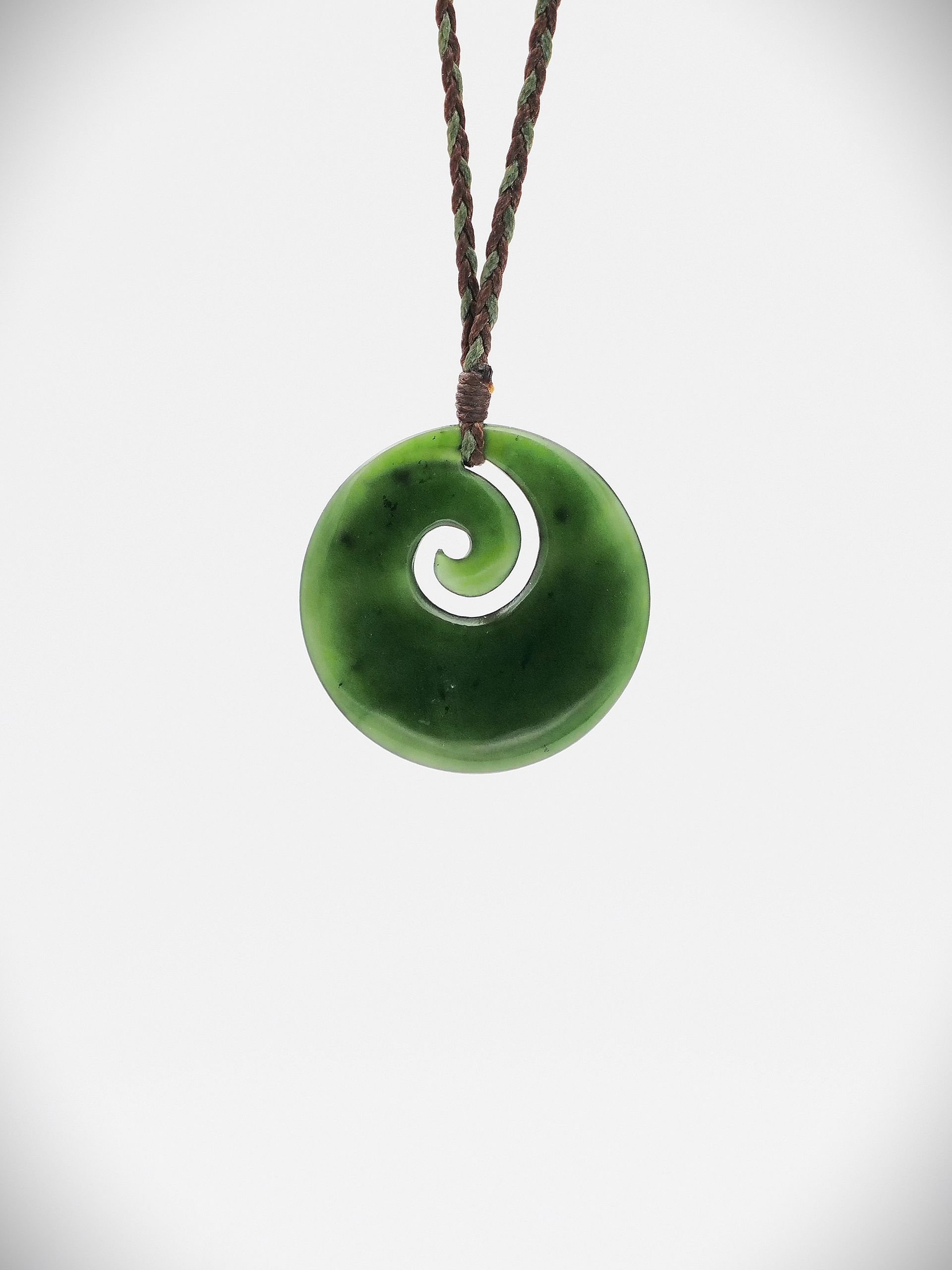 Moko Pounamu Koru NZ Genuine Kawakawa Greenstone - Makauri