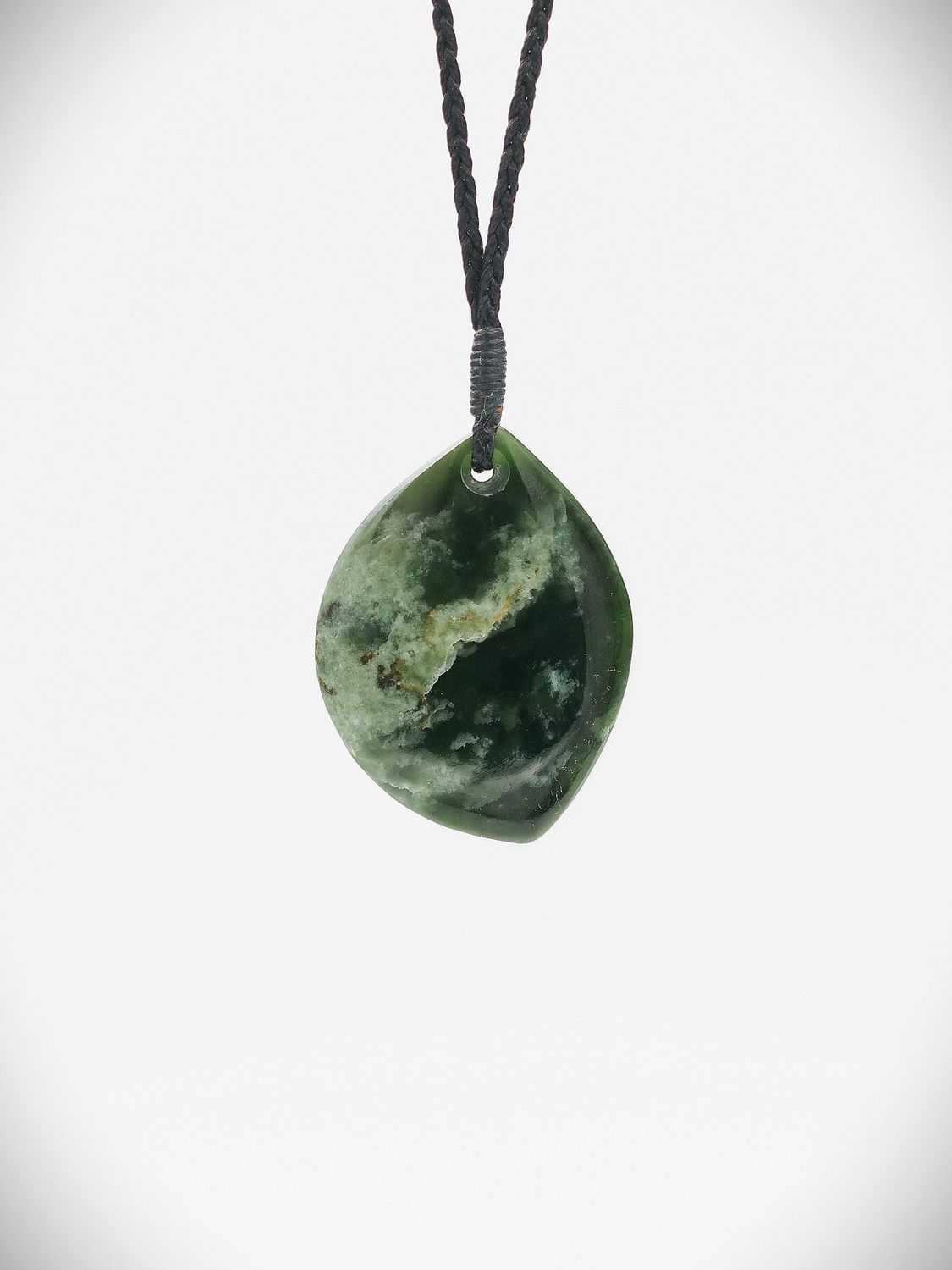 Moko Pounamu Roimata (Teardrop) NZ Genuine Kawakawa Flower Greenstone - Tatapouri