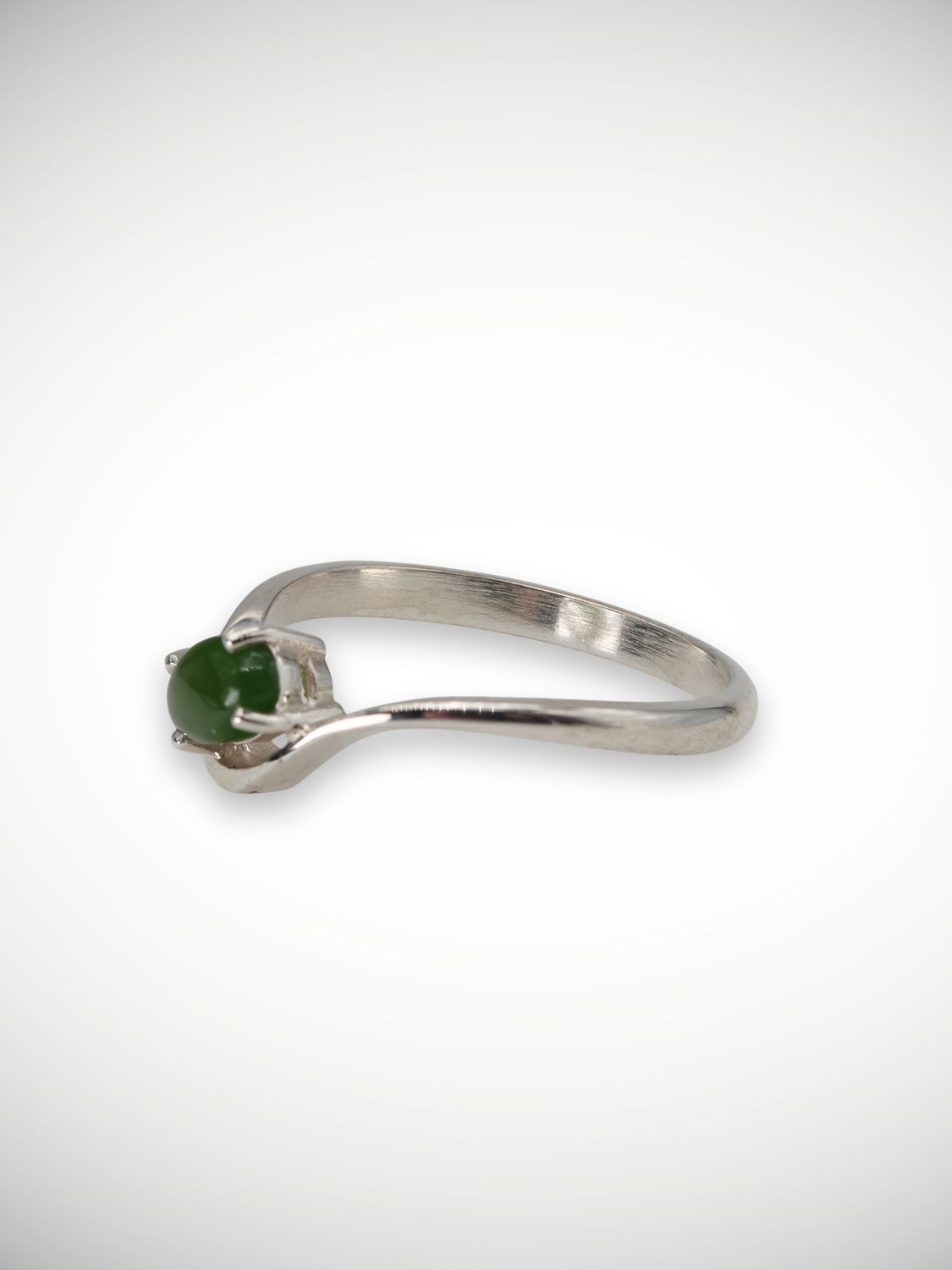 Moko Pounamu Genuine NZ Kahurangi Greenstone & Sterling Silver Ring - Awatoto