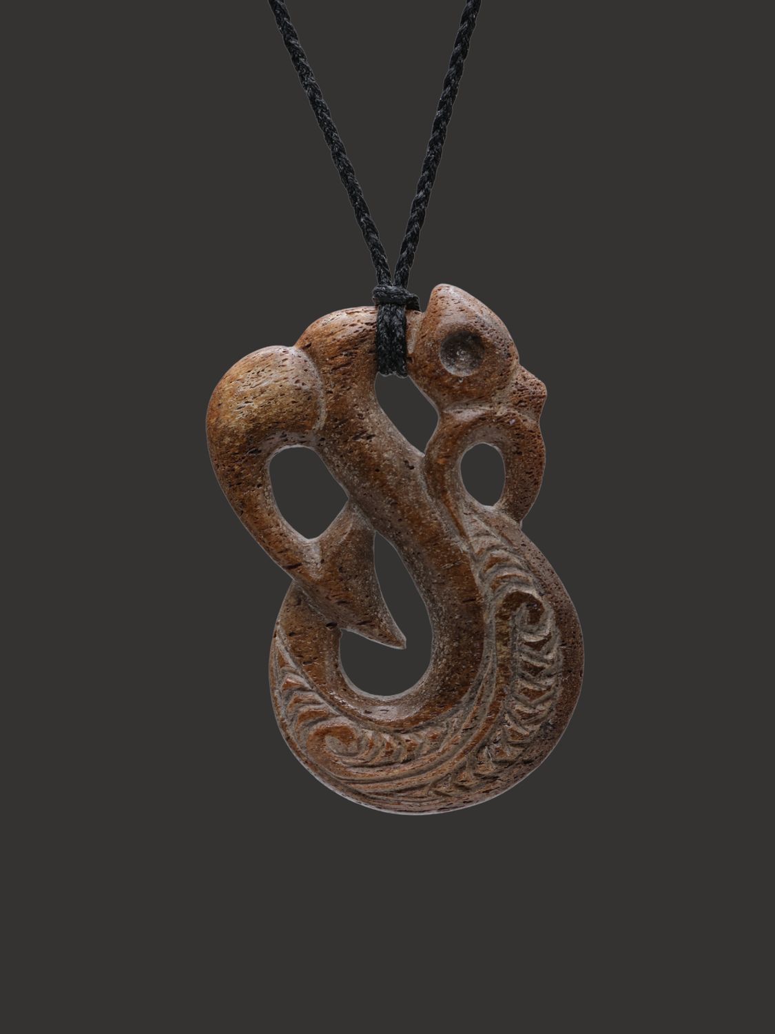 Moko Pounamu Manaia Genuine Whale Bone Carving - Kaimamaku