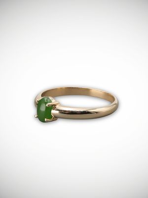 Moko Pounamu Genuine NZ Kahurangi Greenstone & 9ct Gold Ring - Kaimanawa