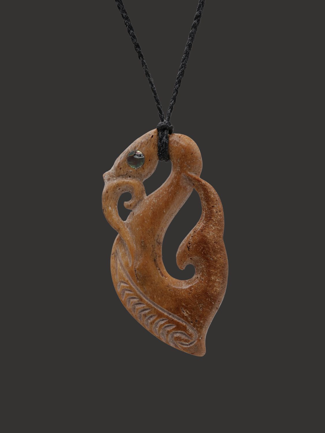 Moko Pounamu Manaia Genuine Whale Bone Carving - Kaimango