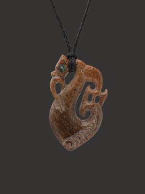 Moko Pounamu Manaia Genuine Whale Bone Carving - Kaimata