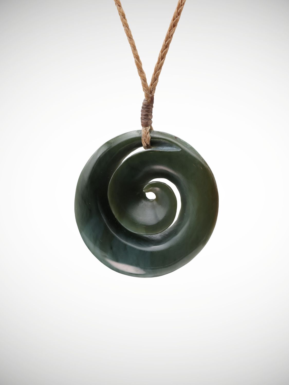 Moko Pounamu Koru Genuine NZ Inanga Greenstone - Awatoto