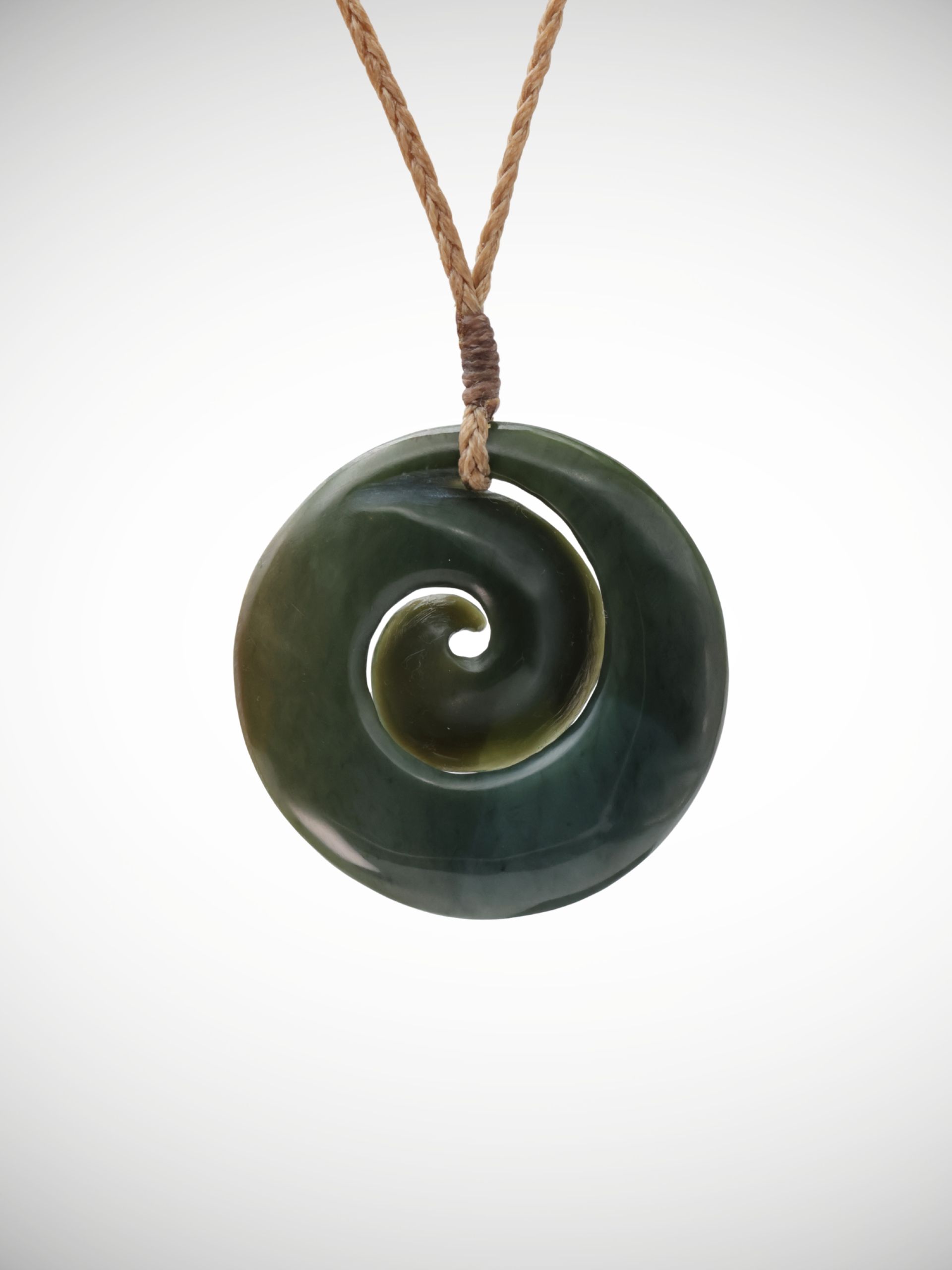 Moko Pounamu Koru Genuine NZ Inanga Greenstone - Awatoto