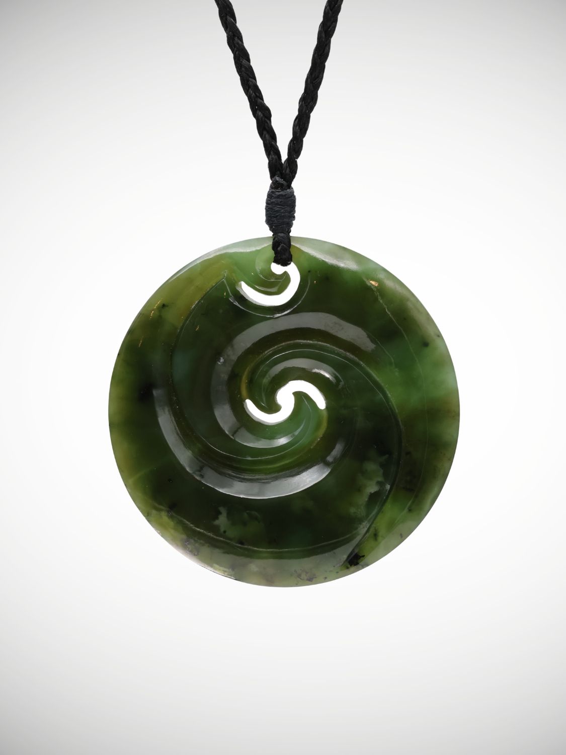 Moko Pounamu Double Koru Genuine NZ Kawakawa Greenstone - Epiha