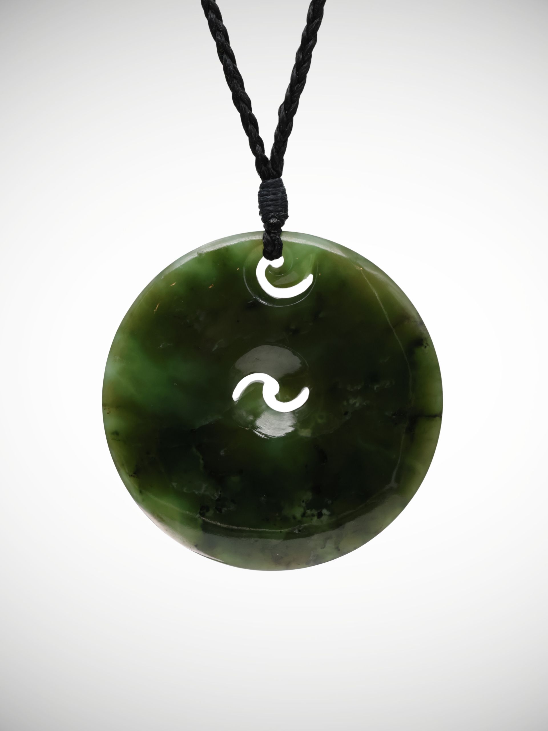 Moko Pounamu Double Koru Genuine NZ Kawakawa Greenstone - Epiha