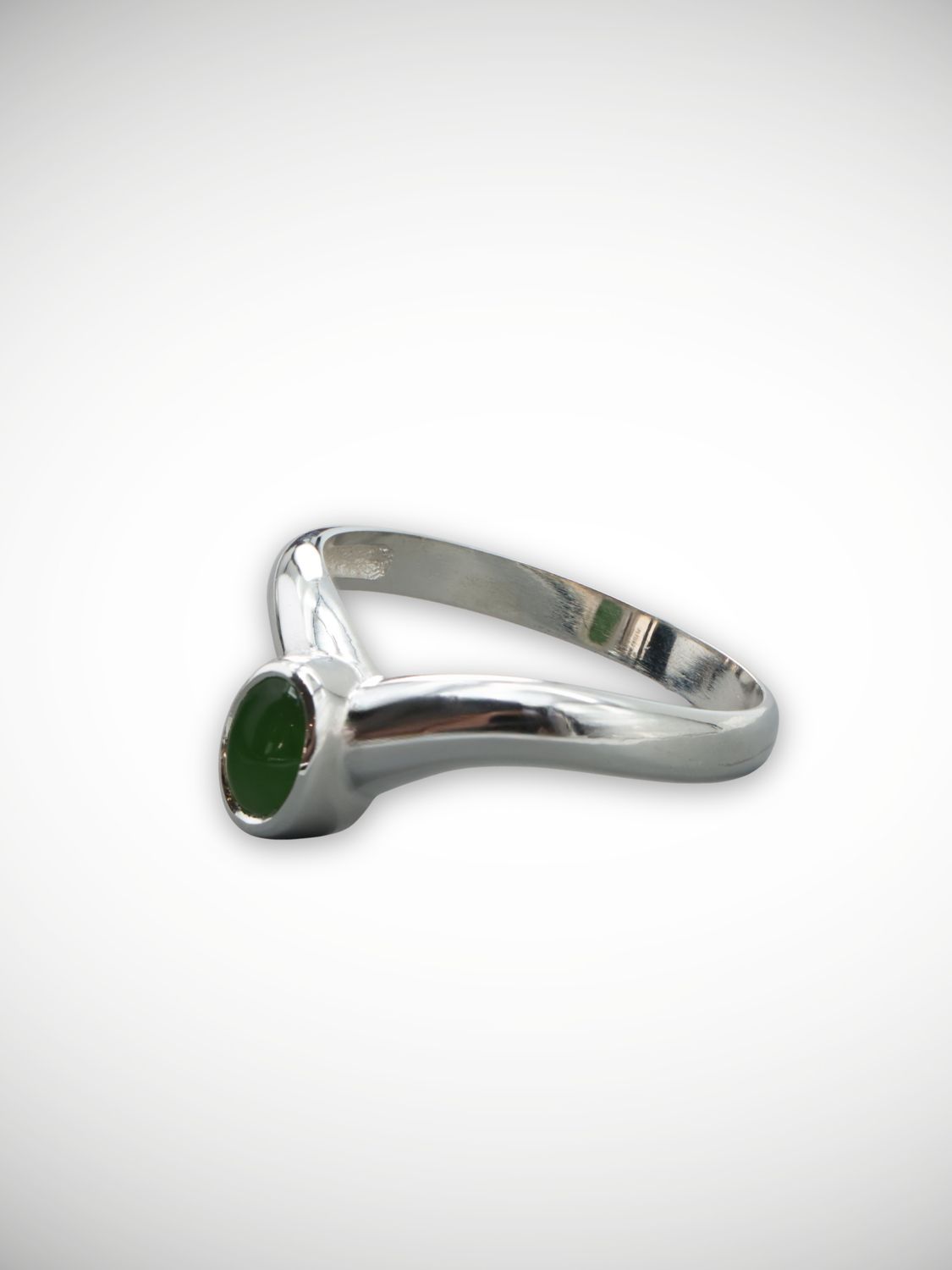 Moko Pounamu Genuine NZ Kahurangi Greenstone & Sterling Silver Ring - Kaiparoro