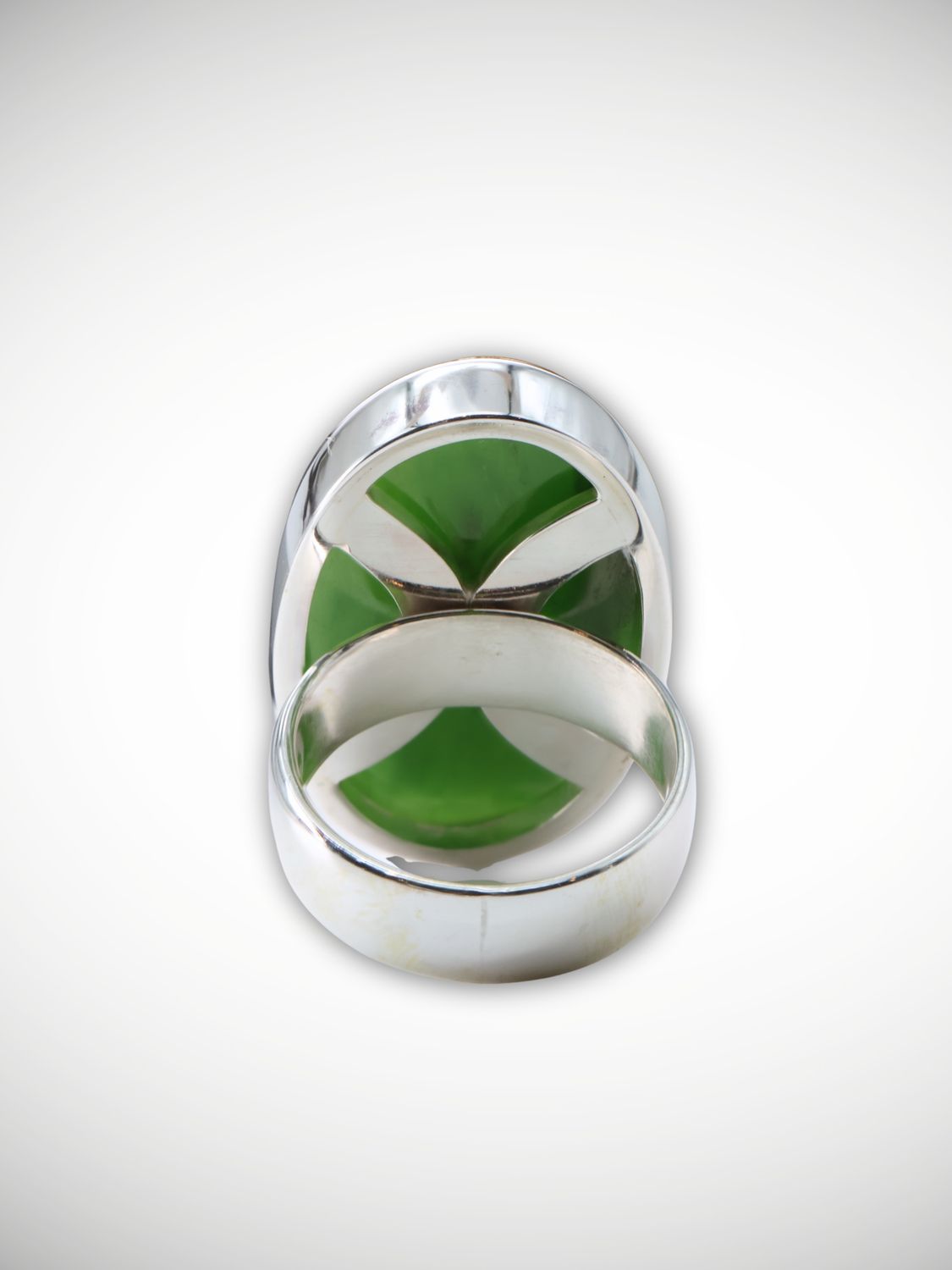 Kahurangi Flower Greenstone & Sterling Silver Ring - Kairaki