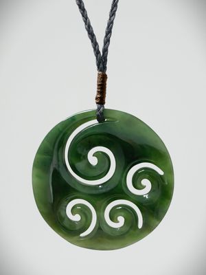 Moko Pounamu - I AM HOPE - 2024 Limited Edition Porohita with 4 Koru Moko Pounamu - I AM HOPE - 2024 Limited Edition Porohita with 4 Koru
