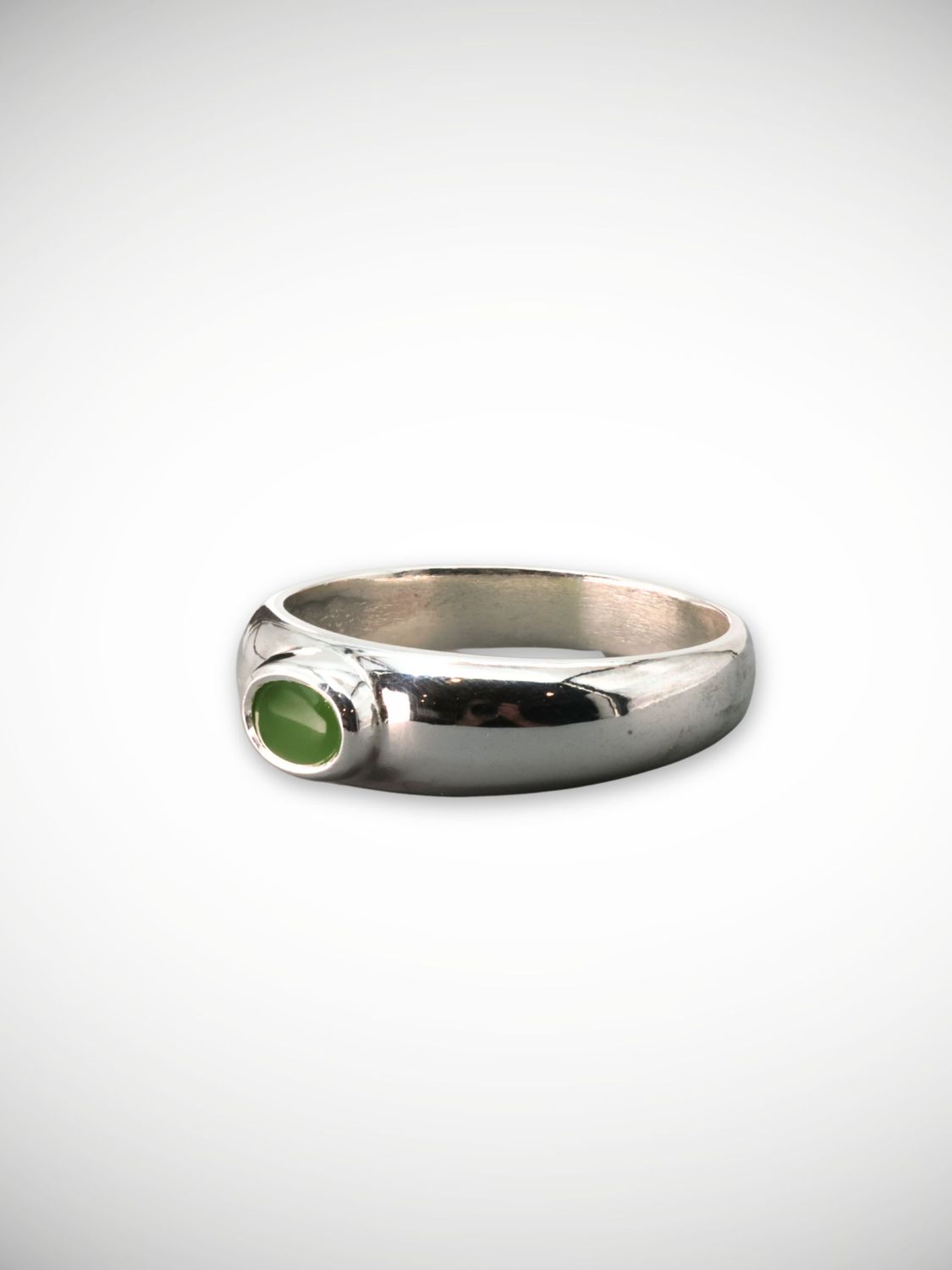 Moko Pounamu Genuine NZ Kahurangi Greenstone & Sterling Silver Ring - Kaihu