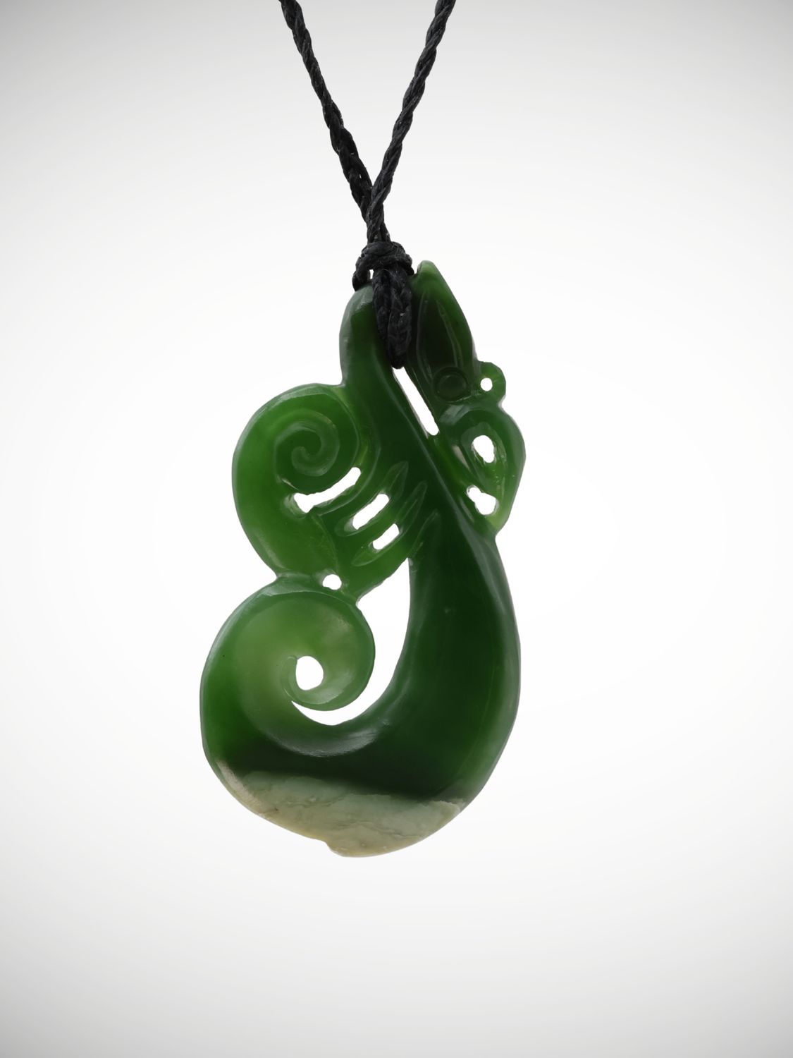 Moko Pounamu Manaia NZ Genuine Kahurangi Flower Greenstone - Kaihinu