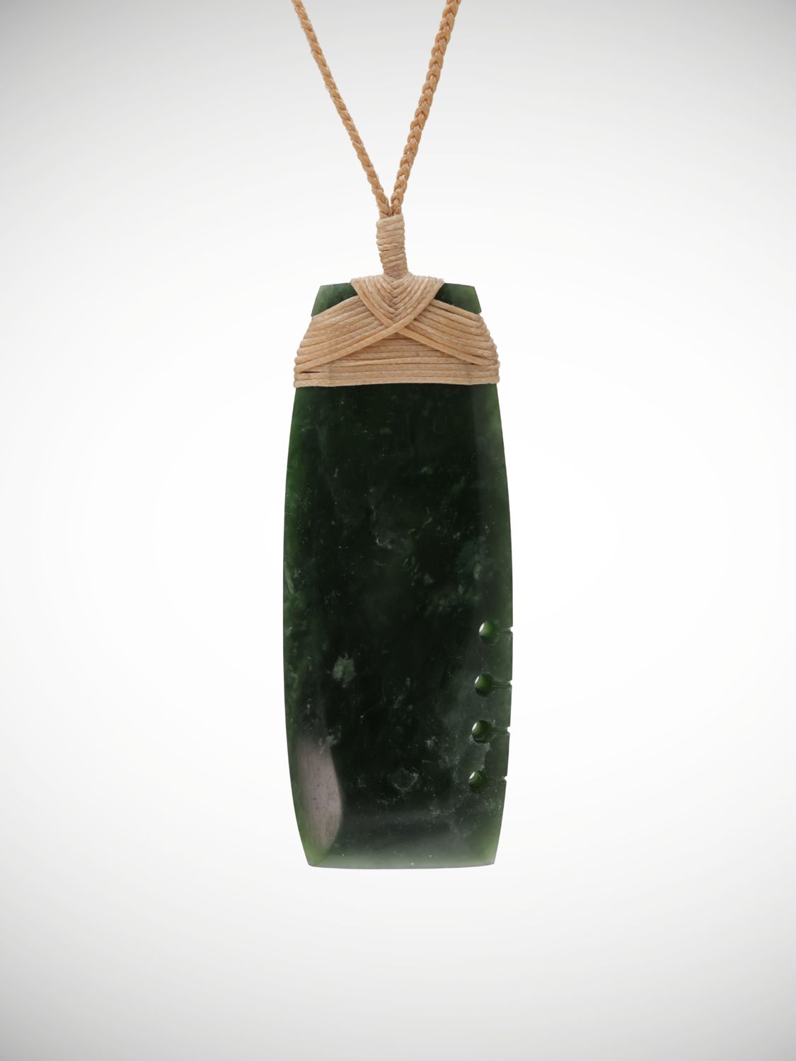 Moko Pounamu Notched Toki NZ Genuine Kawakawa Greenstone - Kaiaua