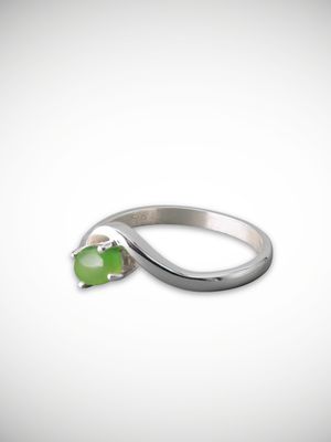 Moko Pounamu Genuine NZ Kahurangi Greenstone & Sterling Silver Ring - Kaikoura