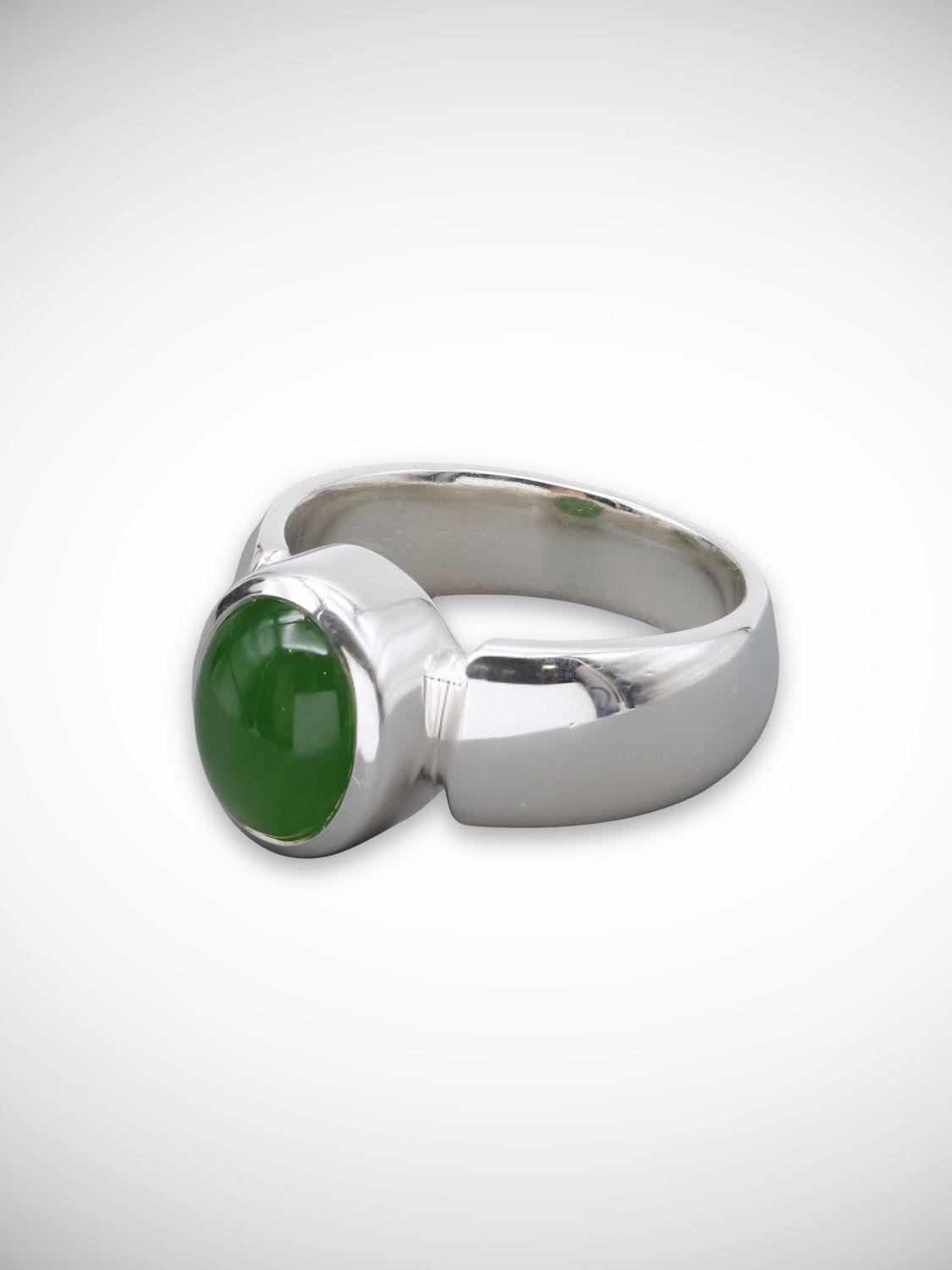 Moko Pounamu Genuine NZ Kahurangi Greenstone & Sterling Silver Ring - Ihumoana
