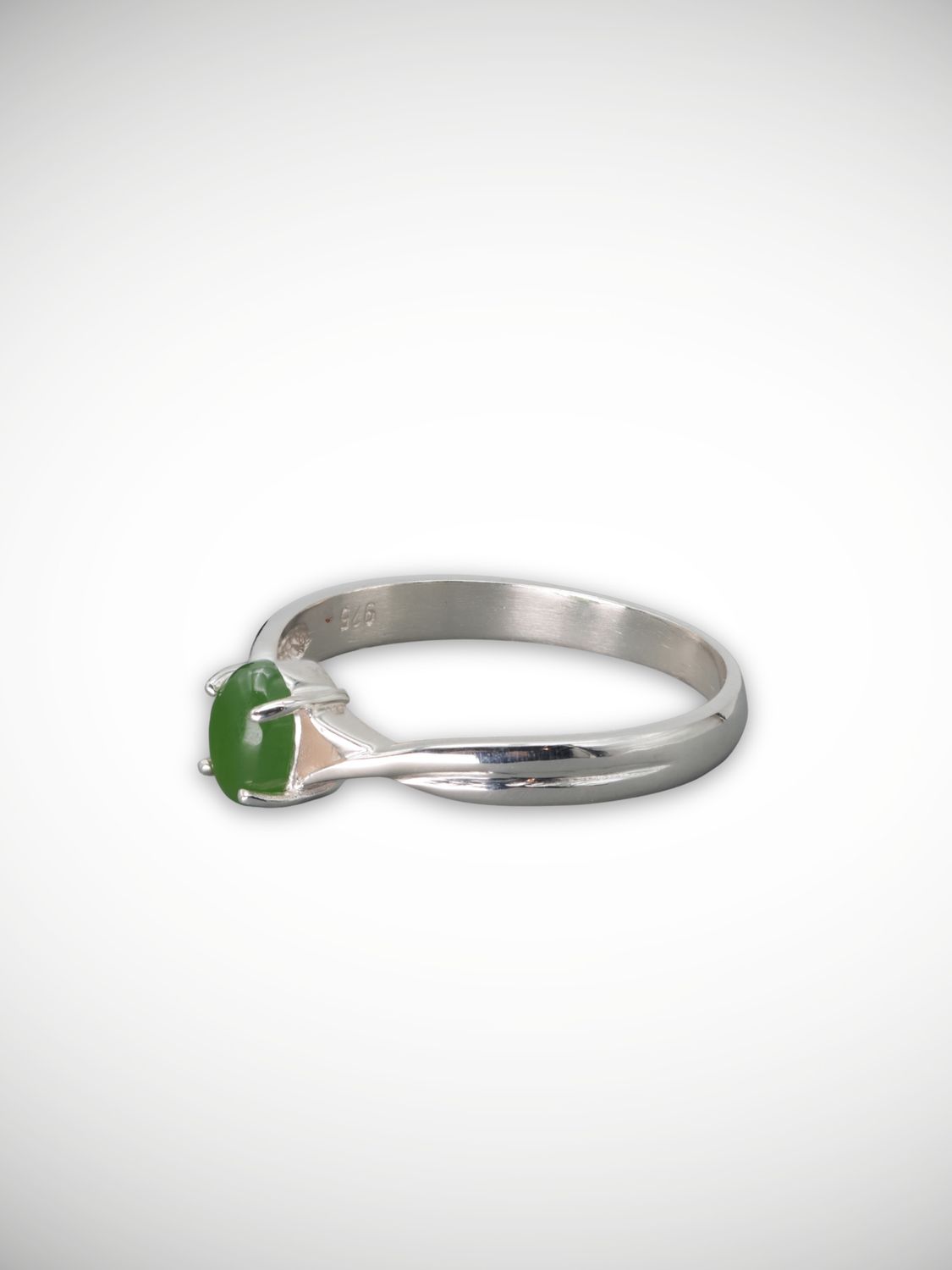 Moko Pounamu Genuine NZ Kahurangi Greenstone & Sterling Silver Ring - Kaharoa