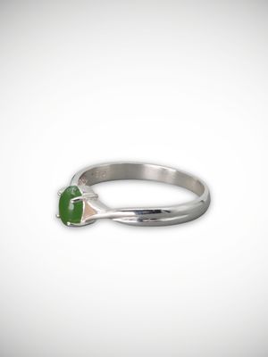 Moko Pounamu Genuine NZ Kahurangi Greenstone & Sterling Silver Ring - Kaharoa