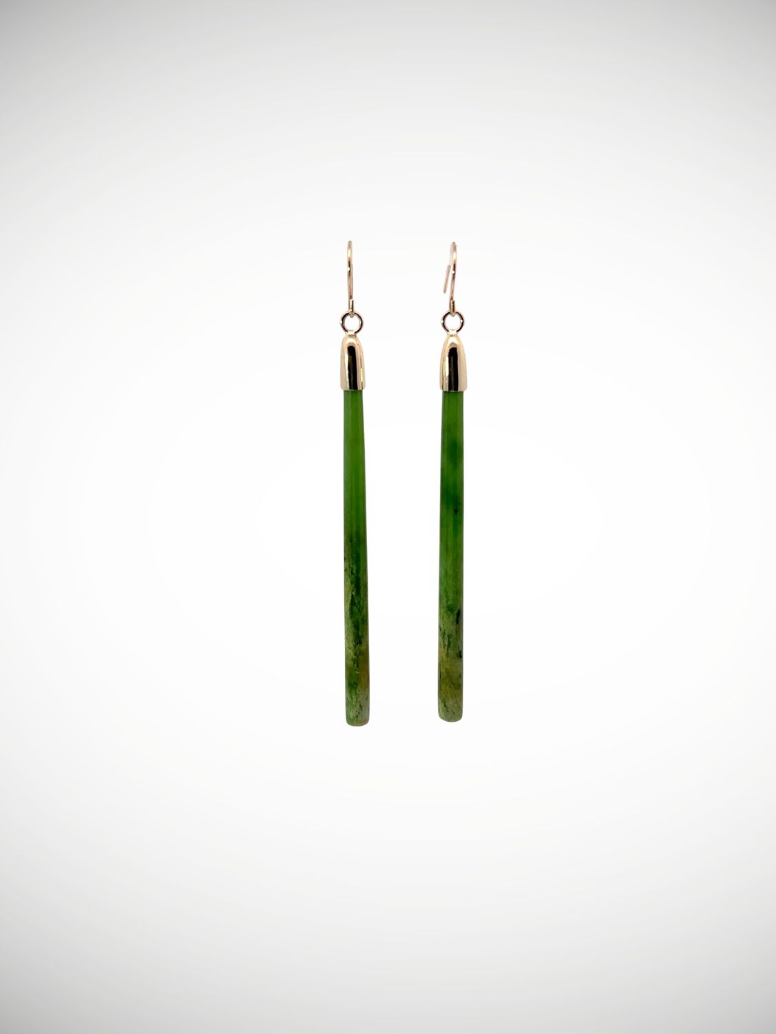 Moko Pounamu NZ Genuine Kahurangi Flower Greenstone & 9ct Gold Earrings - Oporea