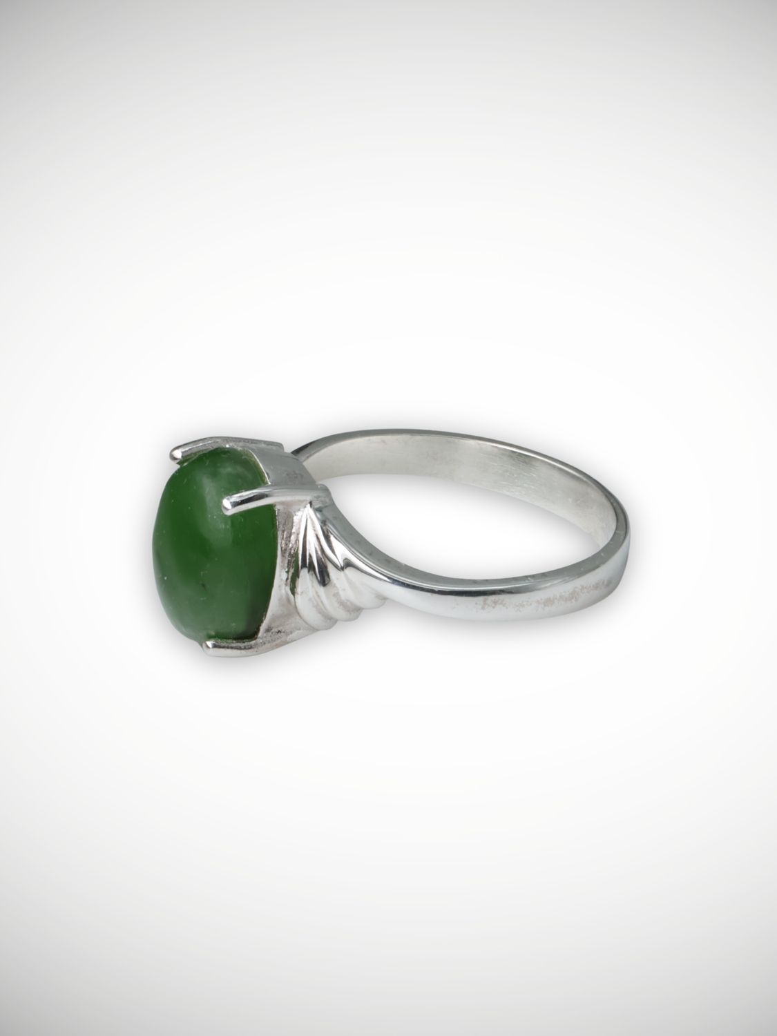 Moko Pounamu Genuine NZ Kahurangi Greenstone & Sterling Silver Ring - Hokanui