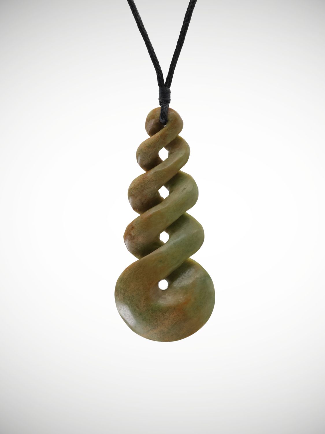 Moko Pounamu Quadruple Pikorua (Twist) Genuine NZ Marsden Flower Greenstone - Awaiti