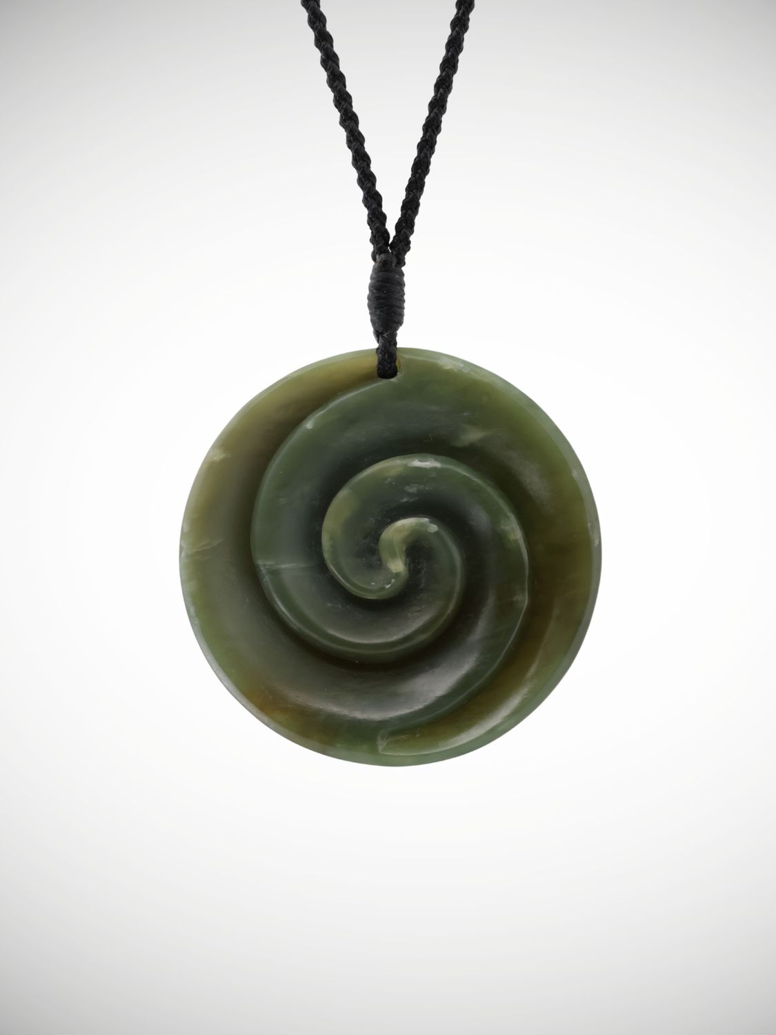 Moko Pounamu Double Koru Genuine NZ Kahotea Greenstone - Aoroa