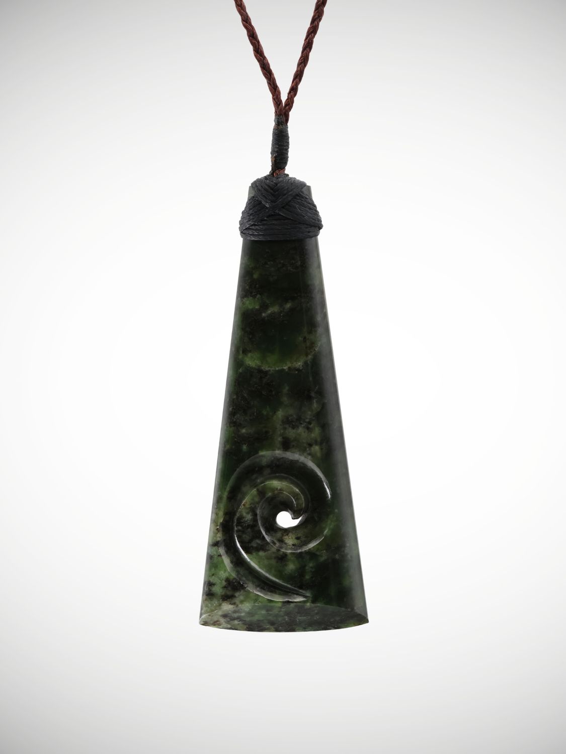 Moko Pounamu Toki Koru Genuine NZ Tangiwai Flower Greenstone - Hiwinui