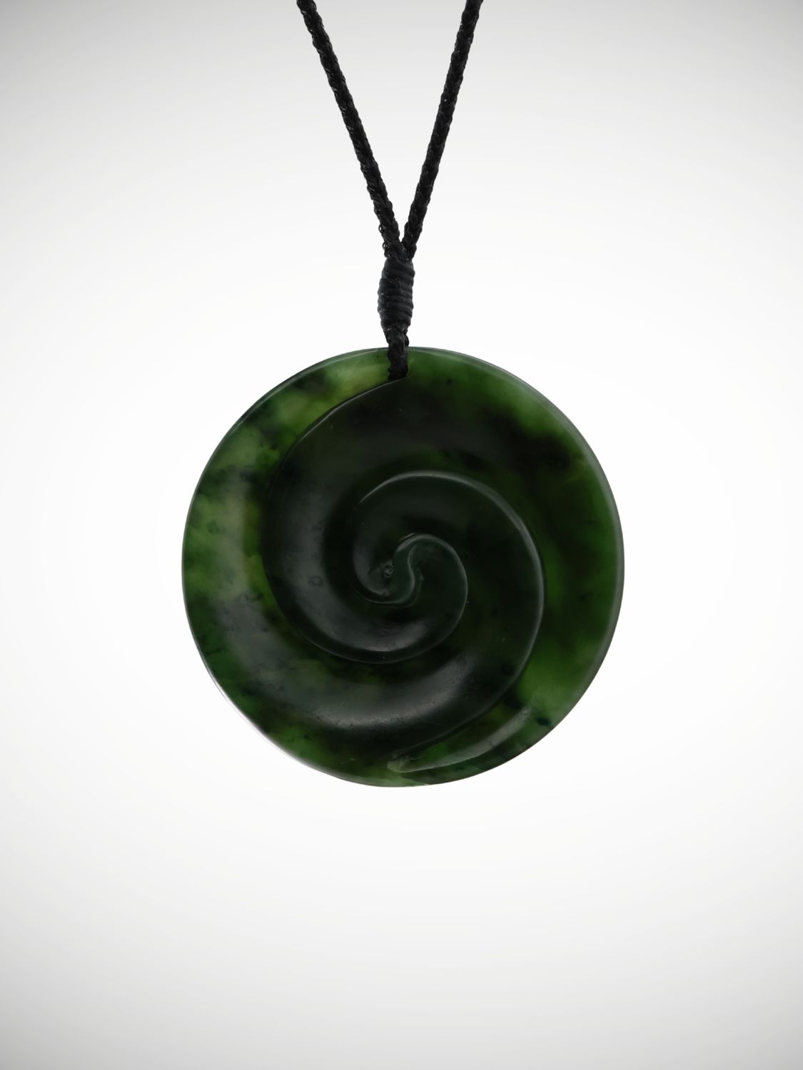 Moko Pounamu Double Koru Genuine NZ Kahurangi Greenstone - Awaiti