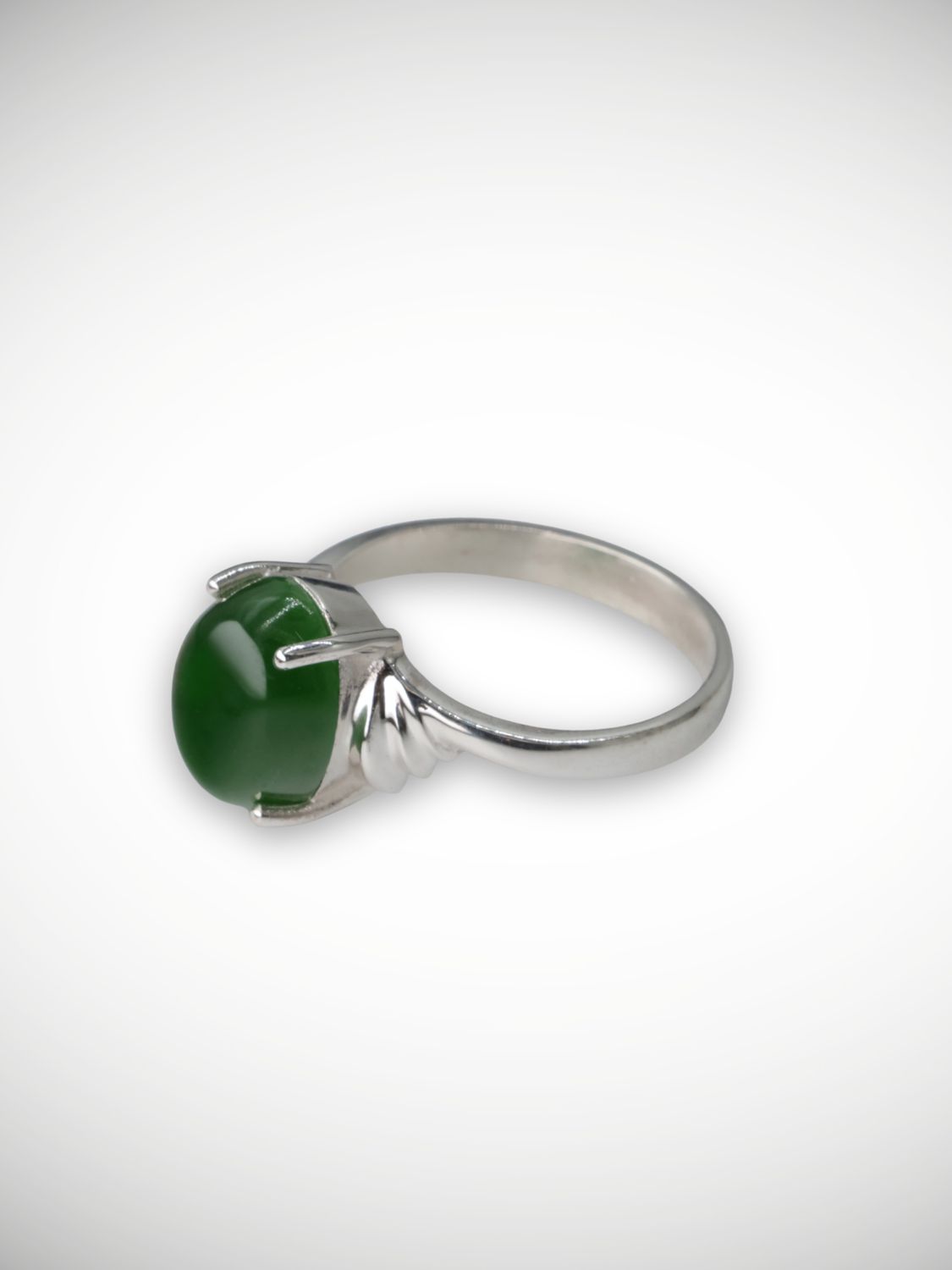 Moko Pounamu Genuine NZ Kahurangi Greenstone & Sterling Silver Ring - Kaipo