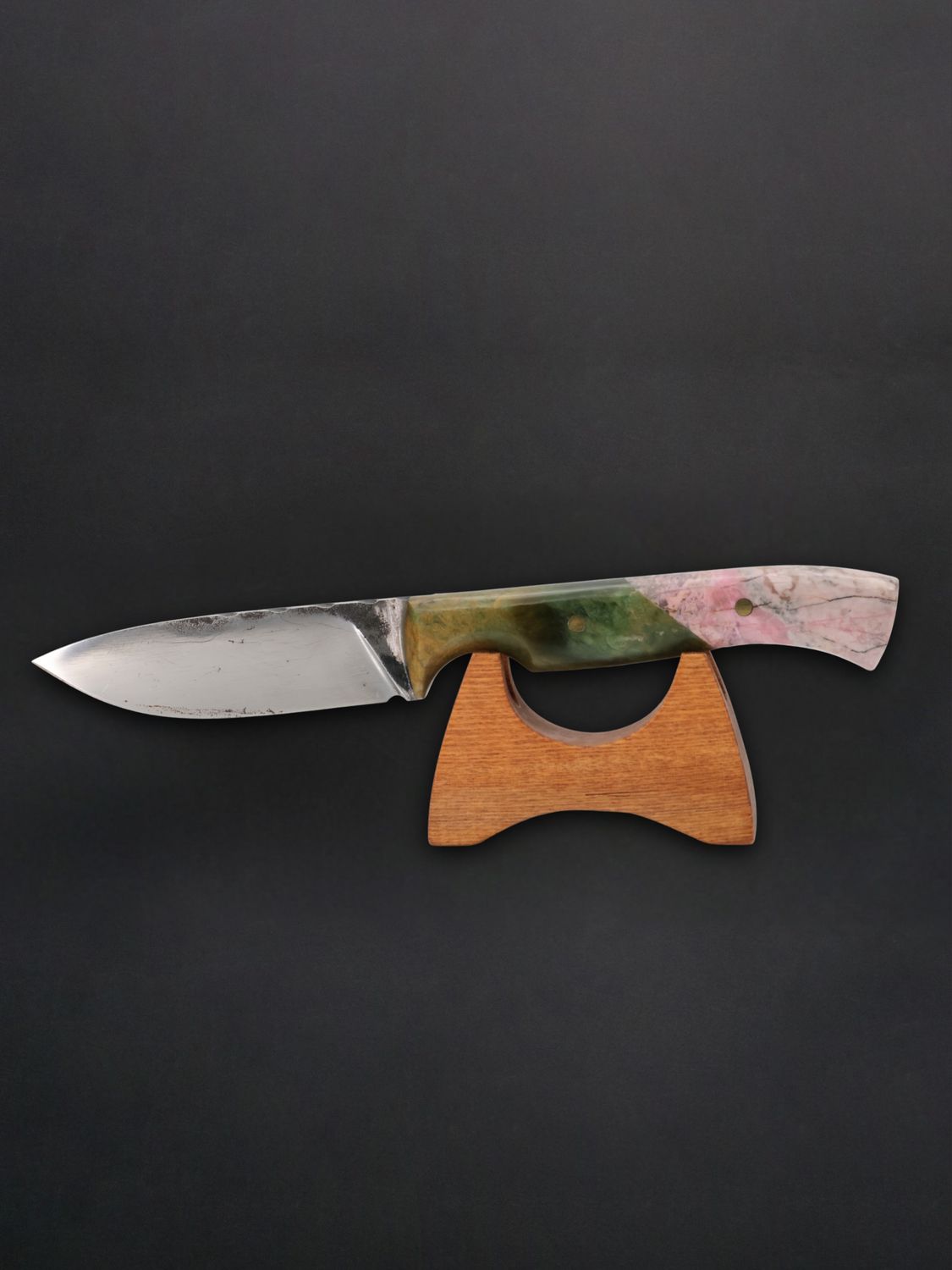 Moko Pounamu Knife Genuine NZ  Rhodonite & Kawakawa Greenstone - Ikawai
