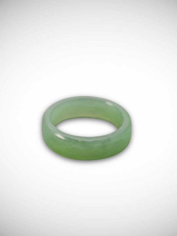 Moko Pounamu Flat Band Ring Genuine NZ Kahurangi Greenstone - Whenuakite