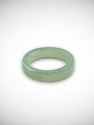 Moko Pounamu Flat Band Ring Genuine NZ Inanga Greenstone - Whenuakura