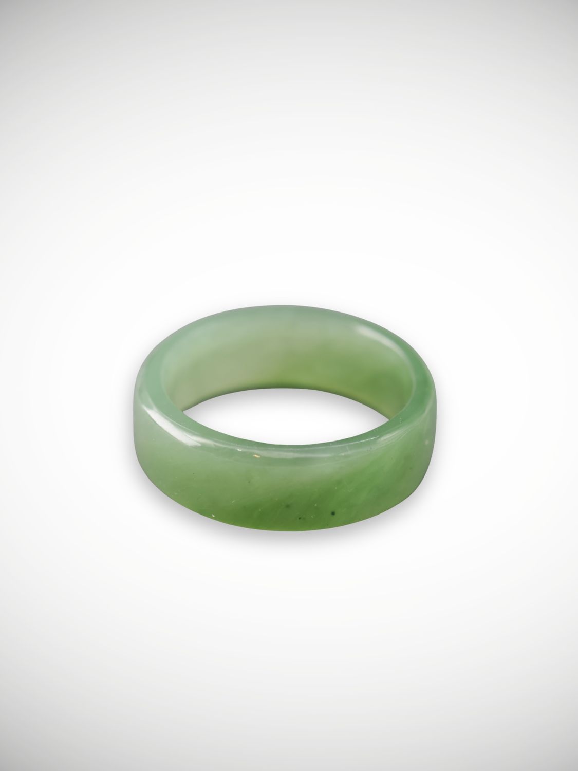 Moko Pounamu Flat Band Ring Genuine NZ Inanga Greenstone - Whetukura