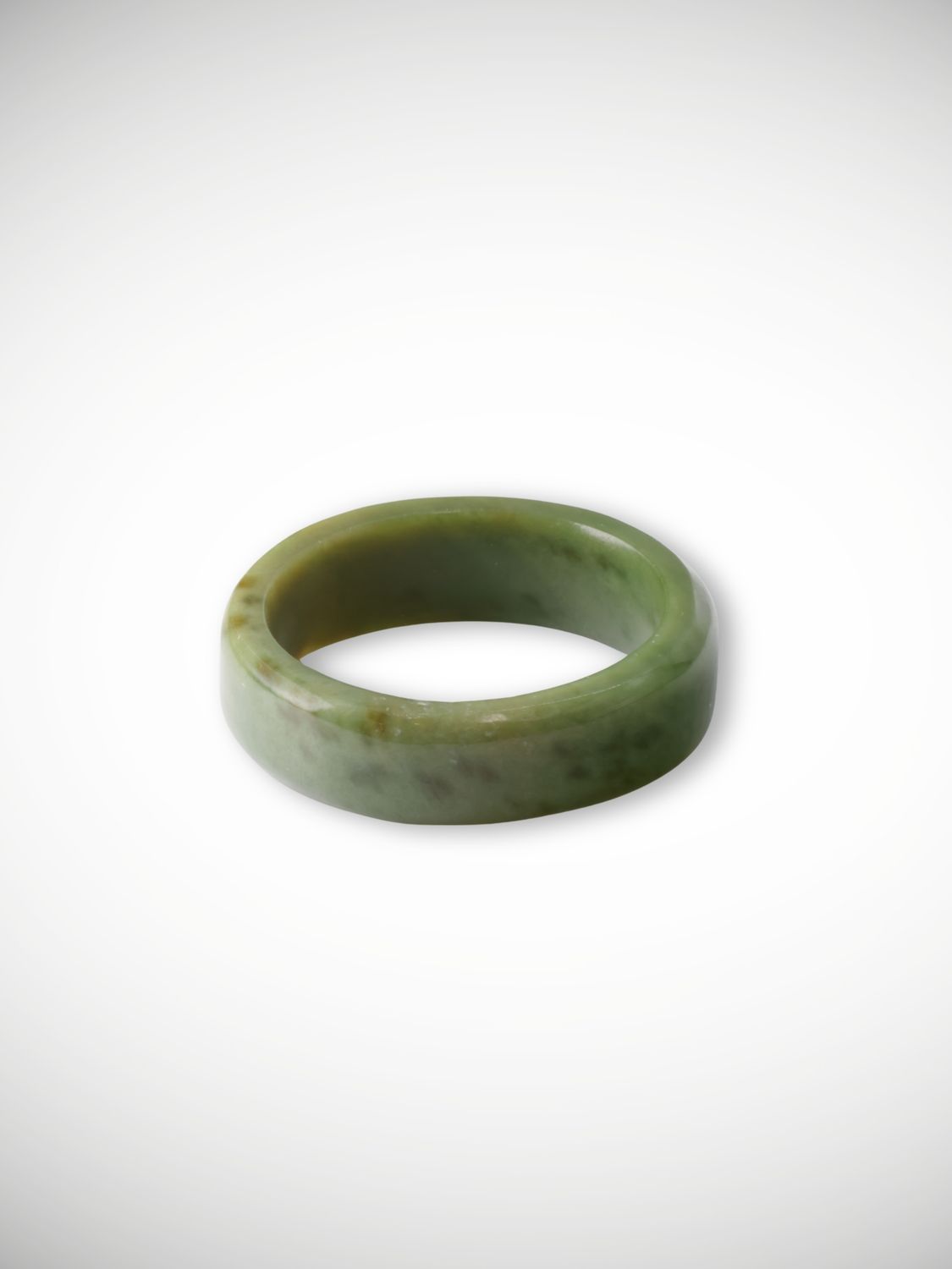 Moko Pounamu Flat Band Ring Genuine NZ Kokopu Greenstone - Whitianga