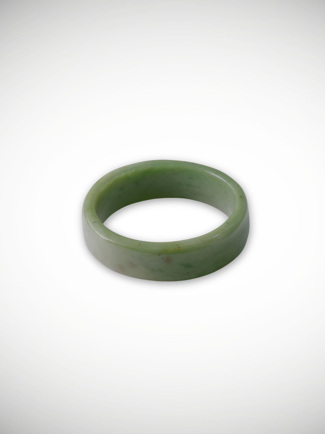Moko Pounamu Flat Band Ring Genuine NZ Kokopu Greenstone - Whitikau