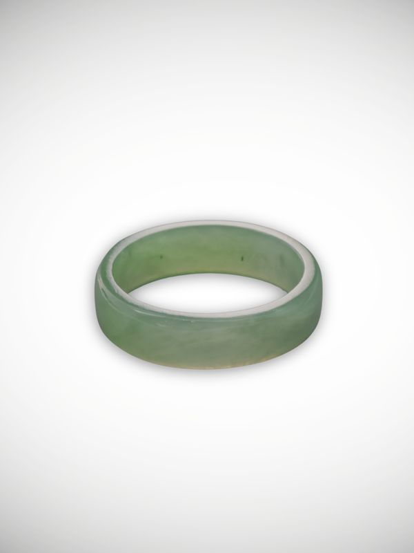 Moko Pounamu Flat Band Ring Genuine NZ Inanga Greenstone - Whenuahou