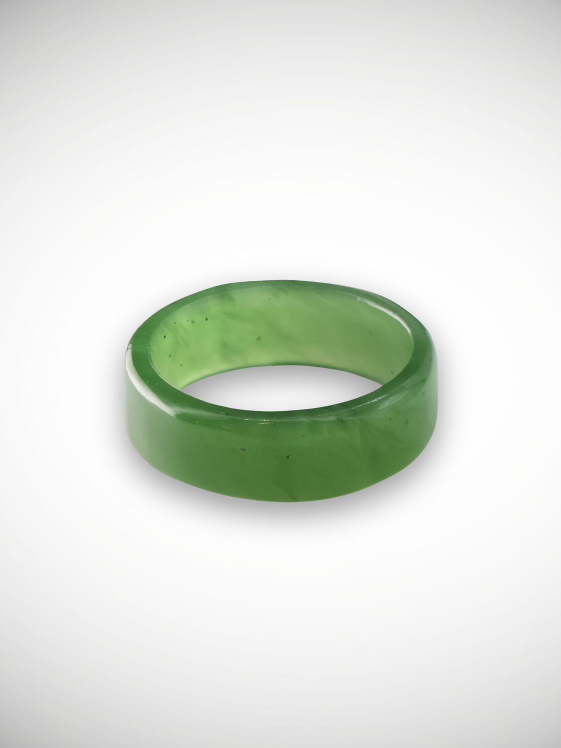 Moko Pounamu Flat Band Ring Genuine NZ Kahurangi Greenstone - Whawharua