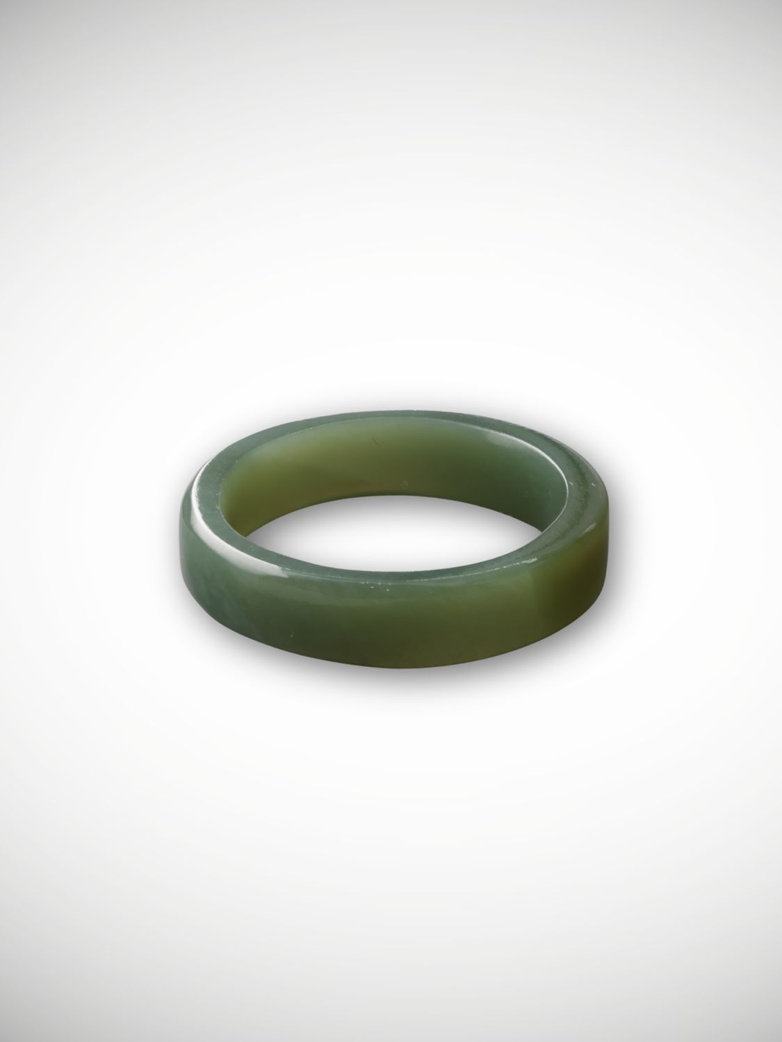 Moko Pounamu Flat Band Ring Genuine NZ Blue Inanga Greenstone - Whau
