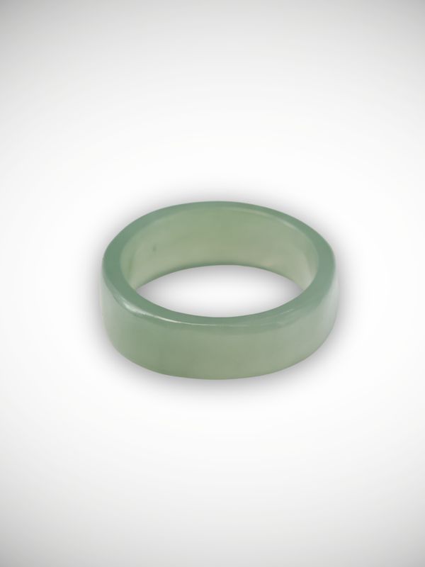 Moko Pounamu Flat Band Ring Genuine NZ Inanga Greenstone - Whatawhata
