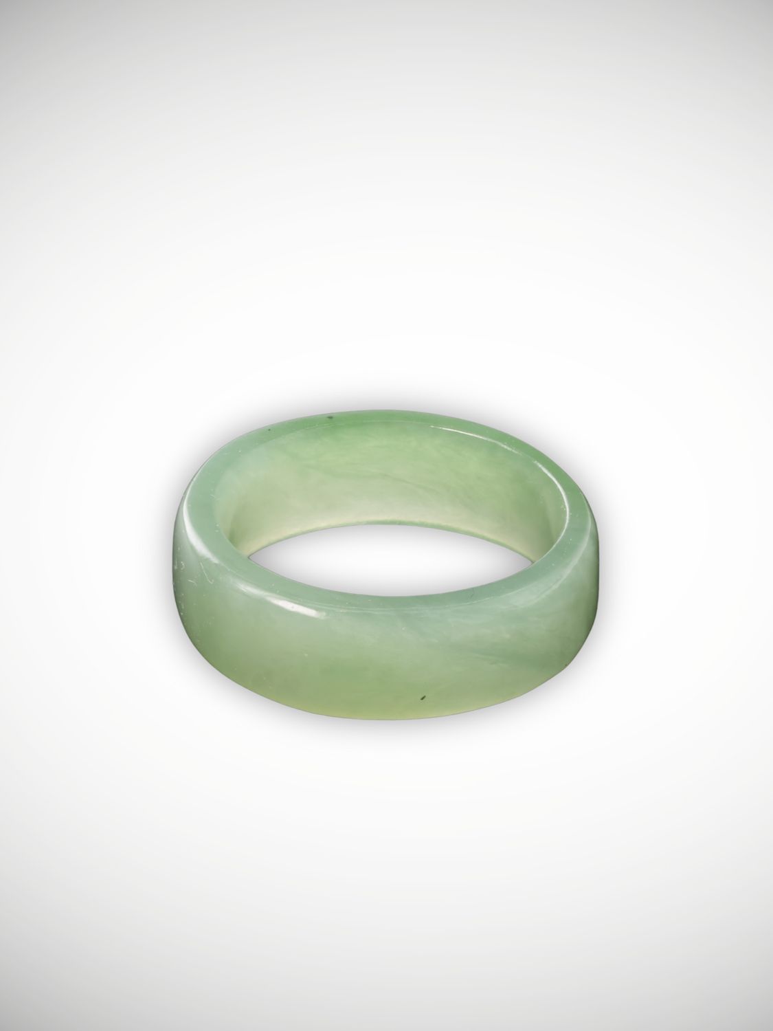 Moko Pounamu Flat Band Ring Genuine NZ Inanga Greenstone - Wharerata