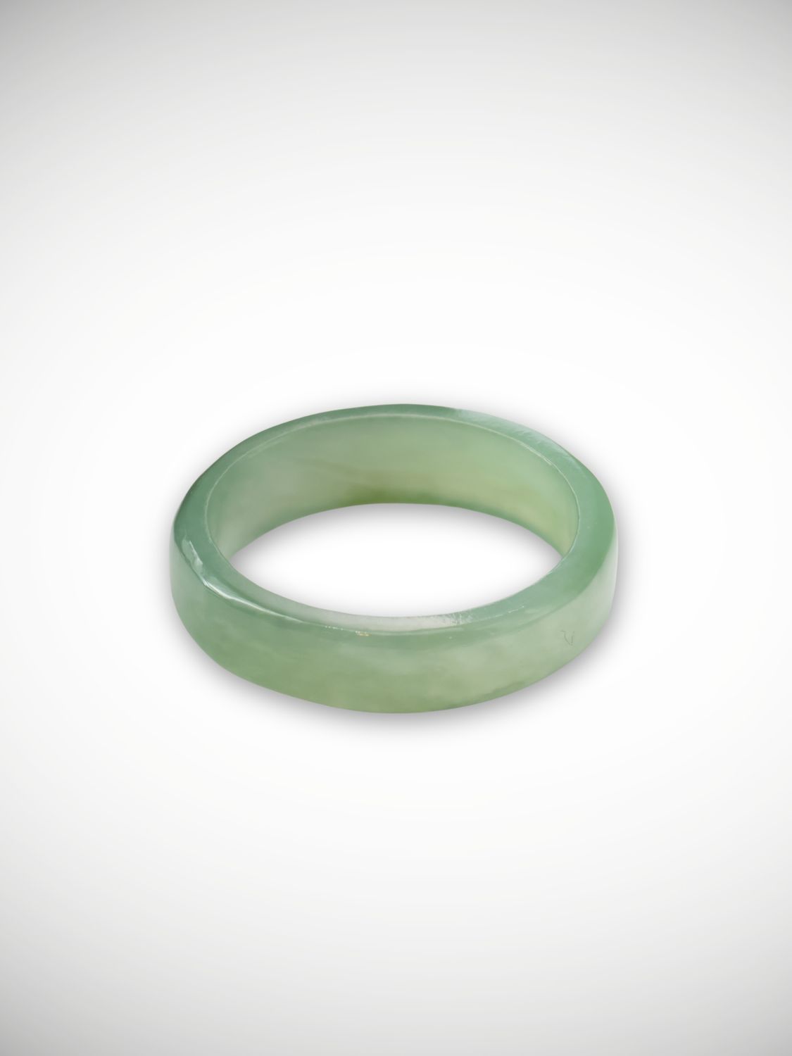 Moko Pounamu Flat Band Ring Genuine NZ Inanga Greenstone - Whareponga